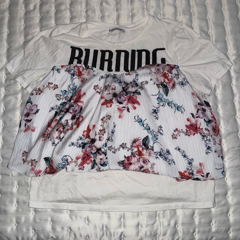 Zara White Graphic Tee